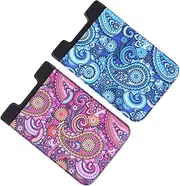 Angoily 2pcs Phone Case Back Wallet Holder Storage Holder Phone Container (Blue, Red)