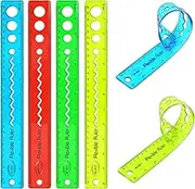 KINBOM Ruler, 4Pcs 12 Inch Flexible Plastic, Color Assorted, Shatterproof, Clear, Safety Kids School Supplies, Suitable for School, Home and Office