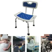 Shower Stool Chair with Backrest Portable Bath Chair Non-slip for Elderly Pregna