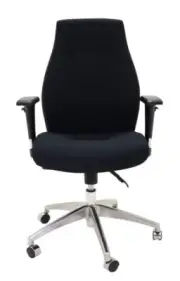 New Rapidline Executive Office Chair Fabric High Back Seating Adjustable Arms Bl