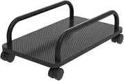 CPU Stand Portable Moveable PC Host Holder Office Desktop PC Case Base with 4 Rolling Caster Wheels Gaming PC Holder(Black)