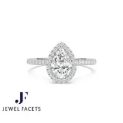 1.55ct IGI Certified Lab Grown Diamond Engagement Ring Pear Cut 14k Gold
