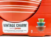 Vintage Charm Inspired by Pyrex Memory Lane 3 Bowl Set Brand NEW RBG Stripes