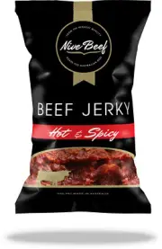 4 x 50g Nive Beef Jerky HOT & SPICY GRASS FED - NO ADDED HORMONES
