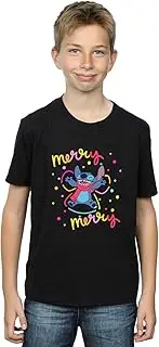 [Absolute Cult] Boys Lilo & Stitch Merry Rainbow T-Shirt