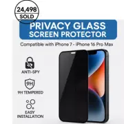 2X iPhone 16 15 14 13 12 11 Pro Max Privacy Glass Screen Protector 7 8 Plus