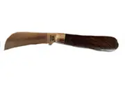Joseph Rodgers 64DOSat - 60mm Satin Stainless Steel Curved Pruning Knife (Dark Oak Scales Handle)