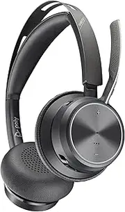 Poly - Voyager Focus 2 UC USB-C Headset - Bluetooth Dual-Ear (Stereo) Headset with Boom Mic - USB-C PC/Mac Compatible - Active Noise Canceling - Works with Teams (Certified), Zoom