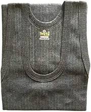 [SOFTY] Mens Thermal Underwear Sleeveless White Charcoal Vest