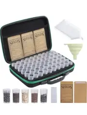 60 Slots Seed Storage Organizer With Seed Envelopes Labels Sturdy Seed Organizer