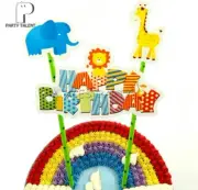 JUNGLE SAFARI ZOO THEME CAKE TOPPER BIRTHDAY PARTY CAKE FAVOURS