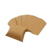 50pcs Kraft Paper Pillow Gift Boxes with Hemp Rope for Candy Favour Packaging