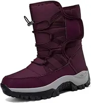 [Frank Mully] Women Winter Boots Waterproof Non-Slip Warm Snow Boots Winter Shoes Mid Length Short Boots, red, 9 AU