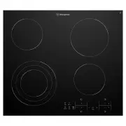 Westinghouse 60cm 4 zone ceramic cooktop with Hob2Hood, triple variable zone, touch controls WHC643BD