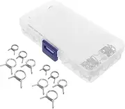 100Pcs Double Wire Spring Hose Clamps Durable Stainless Steel Clips for Air and Water Pipes Versatile Hoses Neat Storage Box Included Secure Connection for Irrigation