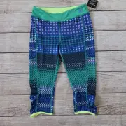Fila Sport Leggings Girls XL Blue Green Geometric Print Capri Athletic