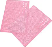 2Pcs Double Sided Self Healing Cutting Mat Pink Crafting Board with Measurements for Sewing and Projects Durable Material for DIY and Journaling