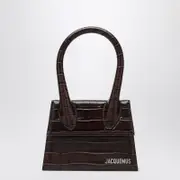 [JACQUEMUS] Brown crocodile effect leather Le Chiquito Moyen bag One size Brown