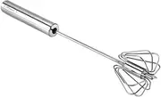 Stainless Steel Egg Whisk, Hand Push Rotary Whisk Blender, Versatile Milk Frother, Hand Push Mixer Stirrer for Blending, Whisking, Beating & Stirring (12in)
