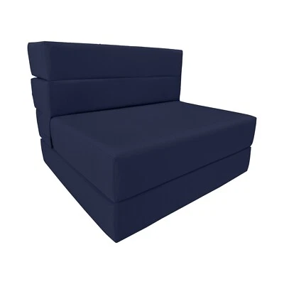 Lounger Folding Foam Mattress, Portable Sleepover Sofa Bed 6 x 32 x 80 Navy
