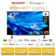 【SHARP 夏普】42型 AQUOS LED 4K Google TV聯網顯示器(4T-C42FK1X)