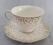 Gold (Square) Confetti Cup & Saucer by Grace's Teaware