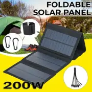 200W 12V Solar Flexible Folding Solar Panel Blanket Generator Camping Power Kits
