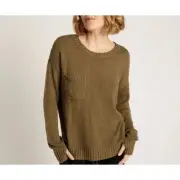 NWT Free People x One Teaspoon Classic Pocket Chunky Knit Sweater in Khaki XXL