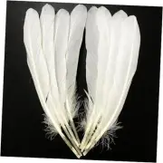 50PCS White Long Feathers 8"-10",21-25cm Bulk Feather for Crafts,Big Size