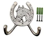 Handcrafted Horse Head Hook Coat Rustic Ranch Hooks Rack Towel Horseshoe, Coat