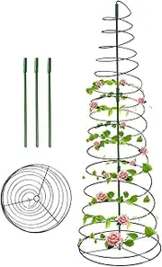 Garden Trellis, Adjustable Spiral Obelisk, Climbing Vine Plant Stake, Support for Grapes, Peas, Beans, Roses, Flowers, Vegetables, Cucumbers, Ivy, 53.54x12.2x12.2 Inches