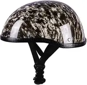 Motorcycle Half Helmet Retro Spoon Helmets Light Skull Cap Half Helmet Summer Riding Helmet Personalized Pattern DOT/ECE Certification Moped Scooter Cruiser Chopper