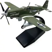 Replica Pre-Build Aircraf 1:72 for Classic P51-B Mustang Alloy Fighter Jet Hobbyist Collectible Displays Pre-Build Military Aircraf Model Collection Gift Display