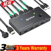 New 4K USB-C/HDMI 2 Port KVM Switch HDMI KVM Switch for U Disk Keyboard Monitor