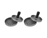 2x Avanti 11.5cm Aluminium Single Burger Press Kitchen Meat/Patty Moulder Grey