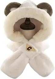 [RYZGOJV] Kids Winter Hat Scarf Set, Unisex Kids Toddler Children Hat with Neck Warmer Winter Warm Accessory Rabbit-White, White