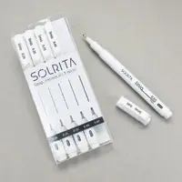 在飛比找森森購物網優惠-SOLRITA linio 黑色耐水性代針筆套組5支組