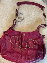 YSL NWT Yves Saint Laurent Red Leather Shoulder Bag with Serial No. & Dustbag