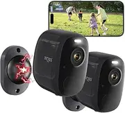 Dzees 4MP Outdoor Camera Wireless with Magnetic Mount Battery Powered Security Camera Outdoor for Home Security, 2.4Ghz WiFi/AI Motion Detection/2-Way Talk/4MP Color Night Vision/IP66/Cloud-2-Pack