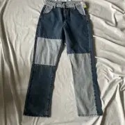 Colorblock Patchwork Blue Jeans Womens Size 8 By Rue21 100% Cotton Straight-Leg