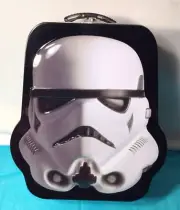 Star Wars Storm Trooper Mask Helmet Shaped Embossed Tin Tote Lunchbox NEW
