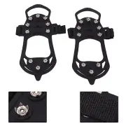 (L Size)2pcs/set 10 Tooth Crampons Shoe Cover Rustproof Mountaineer ZK