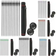 31" Carbon Arrows Archery Hunting Arrow+Quiver SET for Recurve bow/Compound bow