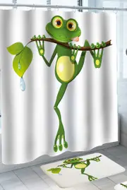 Cute Green Frog Shower Curtain