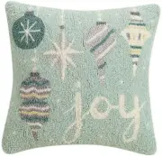 Peking Handicraft - Joy Ornaments Wool Hook 16" Square Pillow - 31TG619C16SQ