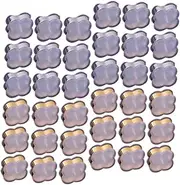 [TINEASUR] Diy Earring Backs 50pcs Soft Silicone Earring Plugs Gold Edge Four-leaf Design