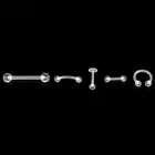 10Pcs/Set Transparent Acrylic Barbell EyebrowBelly TongueRing Piercing Jewel _ga
