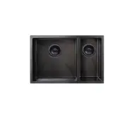 Lavello Nano Coated Stainless Steel Kitchen Sink - 670 x 440mm 1 & 1/2 Bowl - Top/Under Mount - PVD Gunmetal Black
