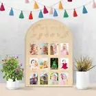 Wood My First Year Photo Display Calendar Card Baby's First Year Photo Frame