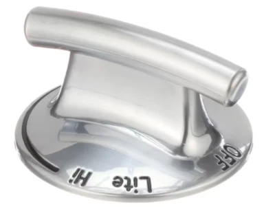 Fits Whirlpool KIP 5D09, Knob, Burner, Chrome, Lite, Hi-Low